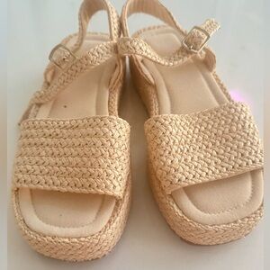 Girls Zara raffia wedges